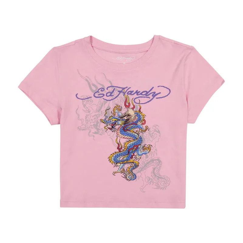 ED HARDY Women's Dragon Baby Tee