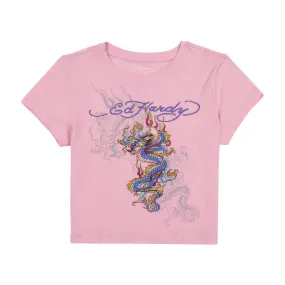 ED HARDY Women's Dragon Baby Tee