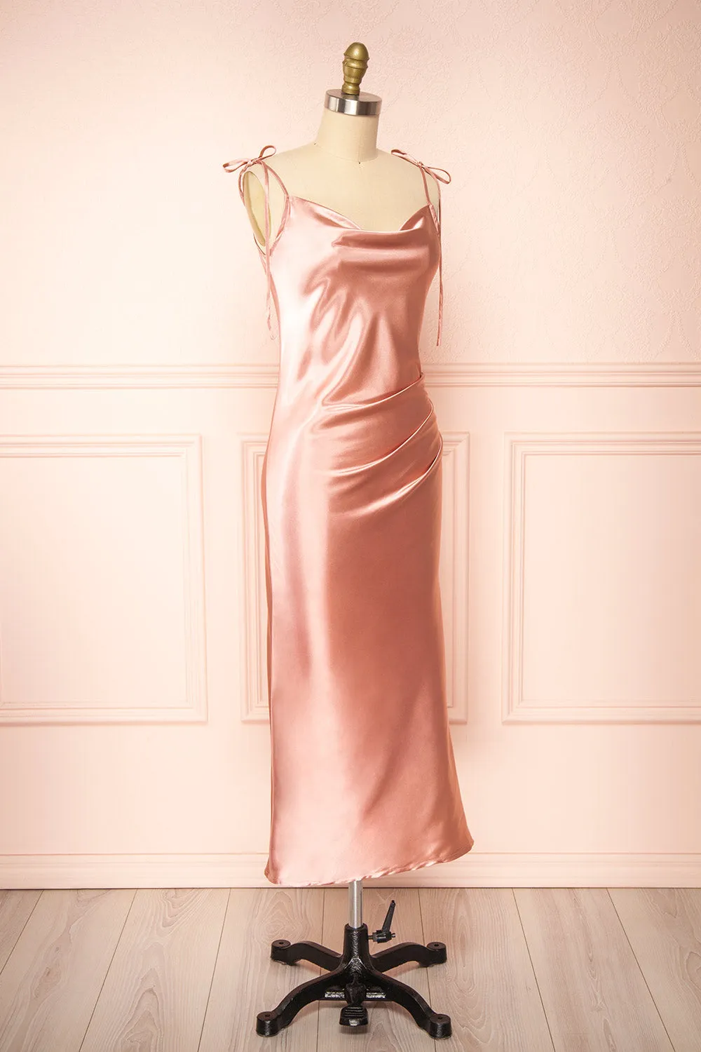 Elyse Pink | Cowl Neck Midi Dress