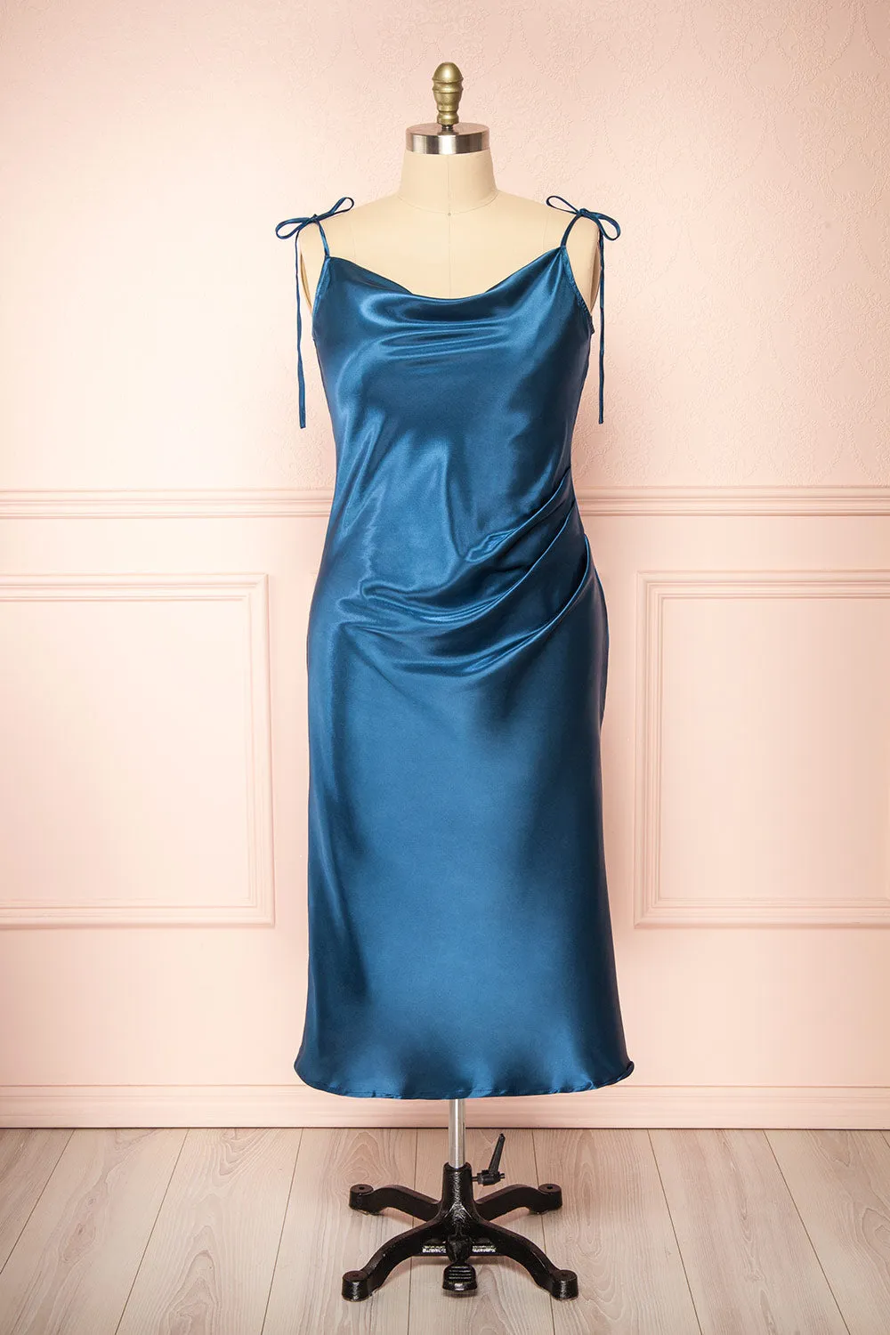 Elyse Royal Blue | Cowl Neck Midi Dress