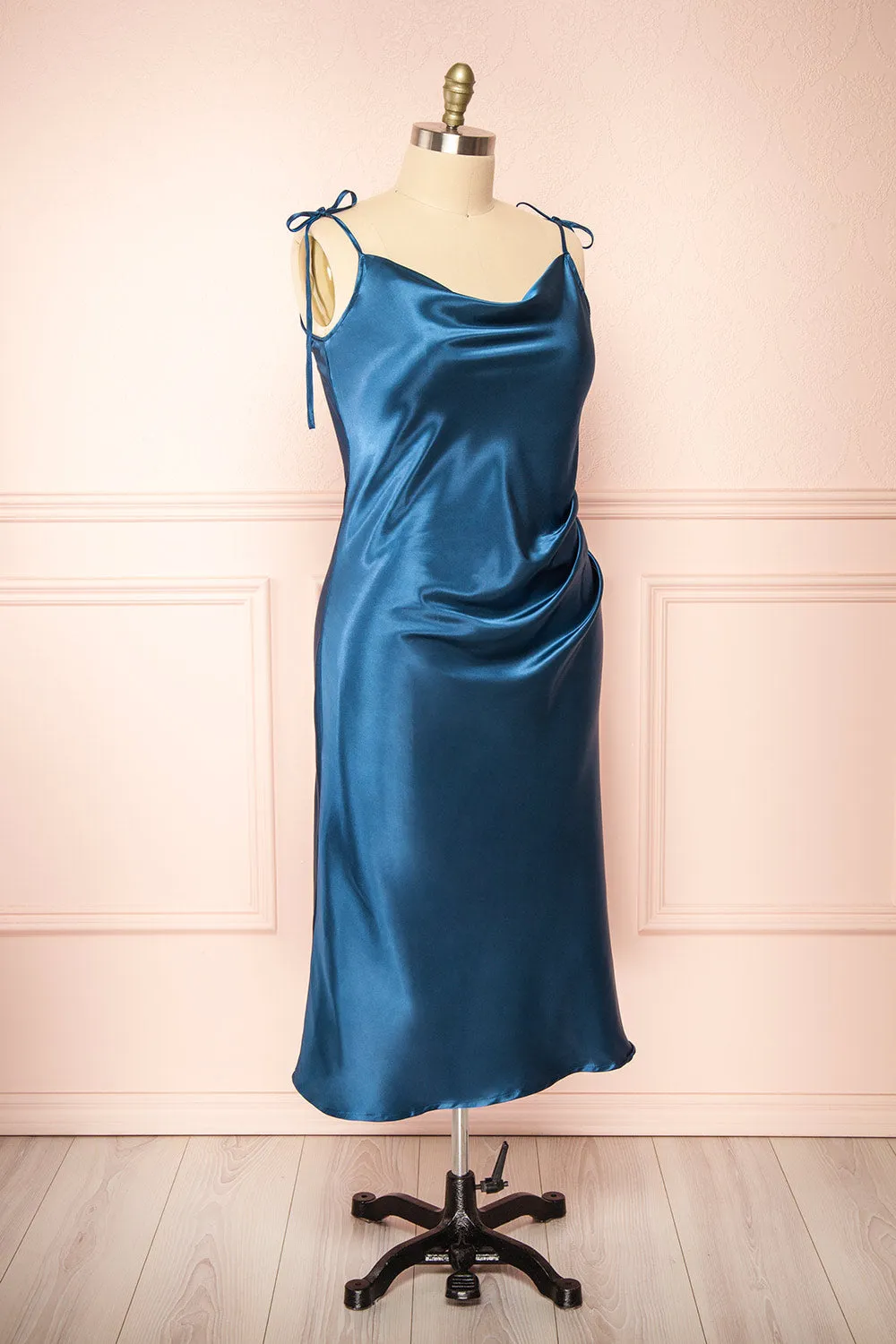 Elyse Royal Blue | Cowl Neck Midi Dress