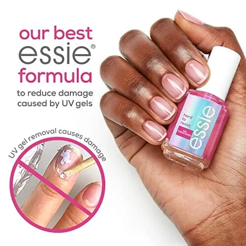 essie Nail Care, 8-Free Vegan, Hard To Resist Nail Strengthener, Glow and Shine, pink tint, 0.46 fl oz