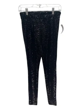 Etcetera Size 00 Black Polyester Fully Sequined Elastic Waist Leggings