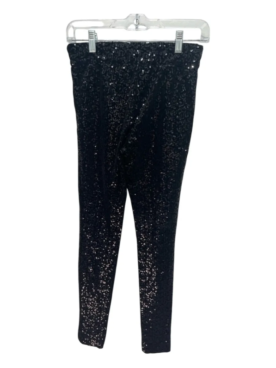 Etcetera Size 00 Black Polyester Fully Sequined Elastic Waist Leggings