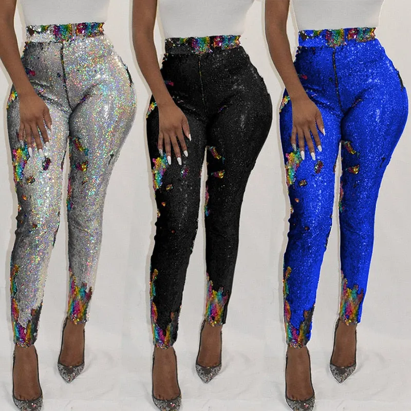 European and American trousers Best selling sequined leggings