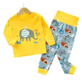 Fancydresswale Toddler Elephant Sweatshirts Baby Boys Clothes Set Long Sleeve Tops Pants Little Kids All season Outfits Set, Yellow