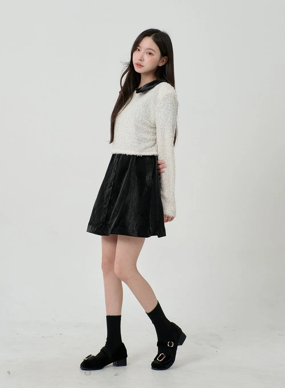 Faux Fur Cropped Knit BD12