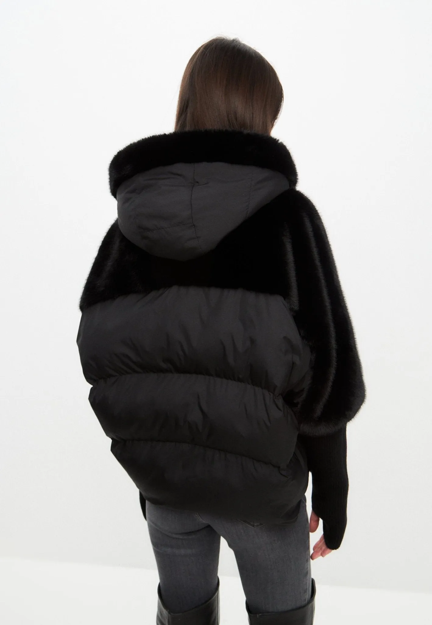 Faux Fur Jacket - Black