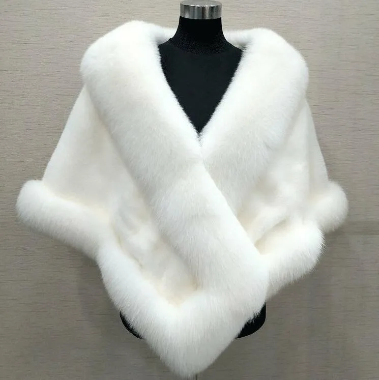 Faux Fur Wraps Winter Wedding Coat Warm Shawls Shrug