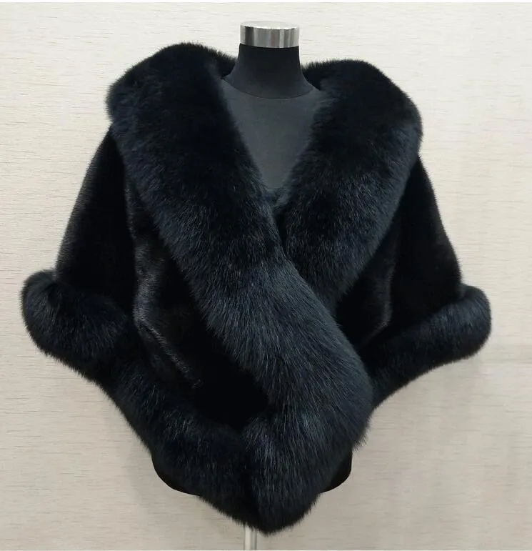 Faux Fur Wraps Winter Wedding Coat Warm Shawls Shrug