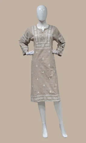 Fawn Embroidered Kurti Top