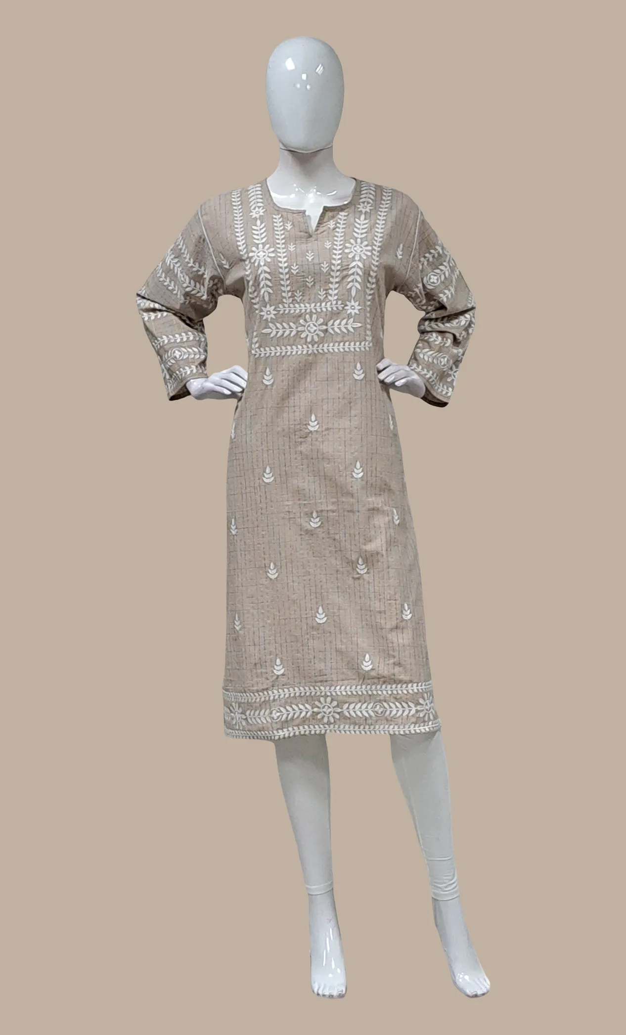 Fawn Embroidered Kurti Top