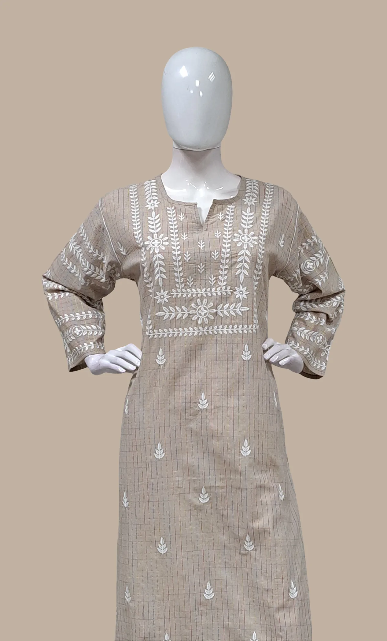 Fawn Embroidered Kurti Top