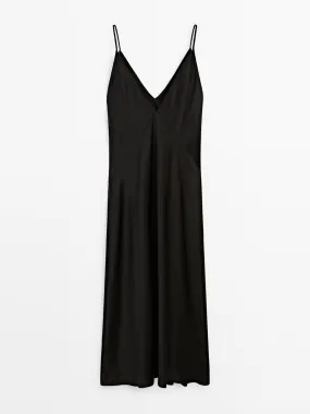 Flared midi slip dress