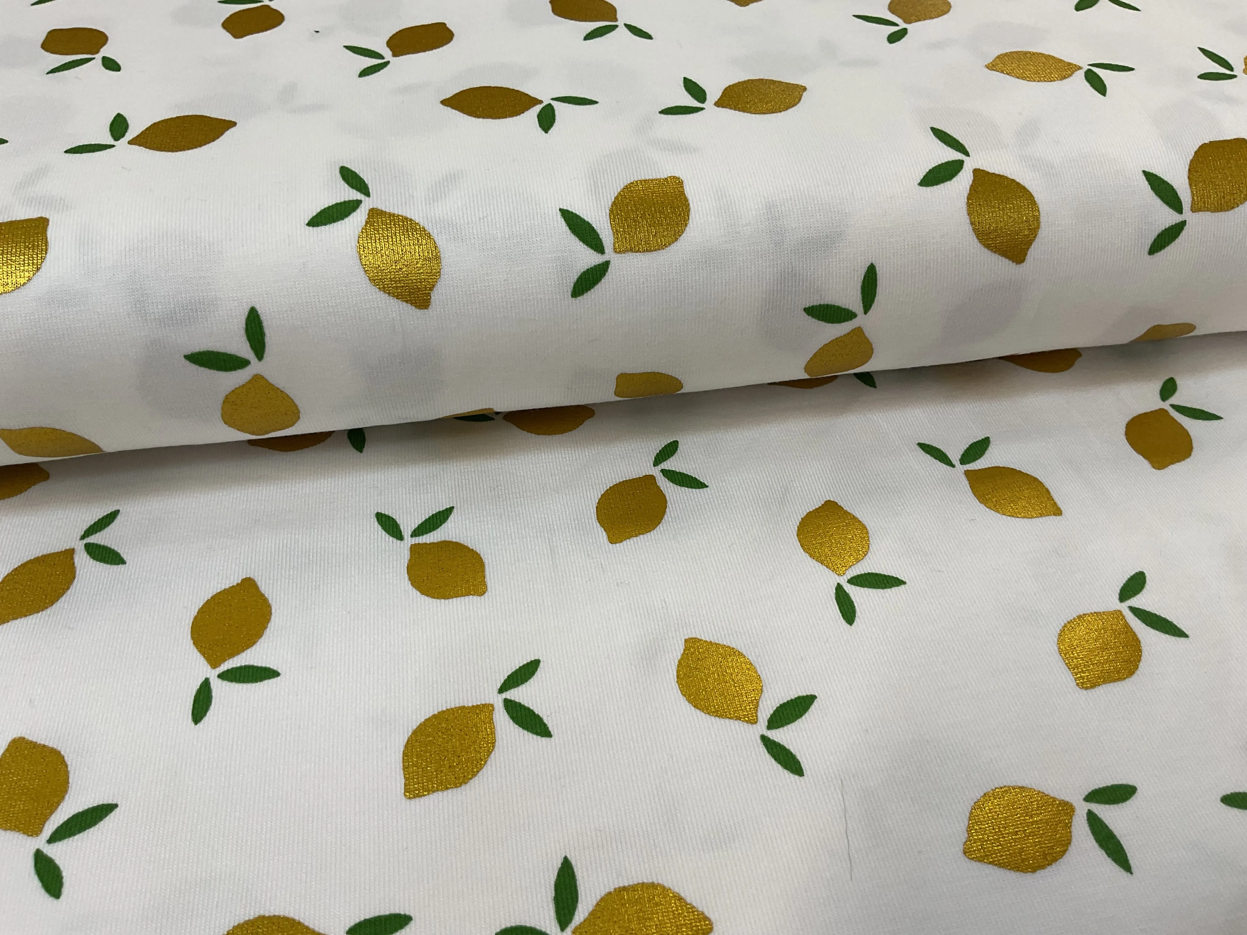 Foil Lemons Cotton Jersey