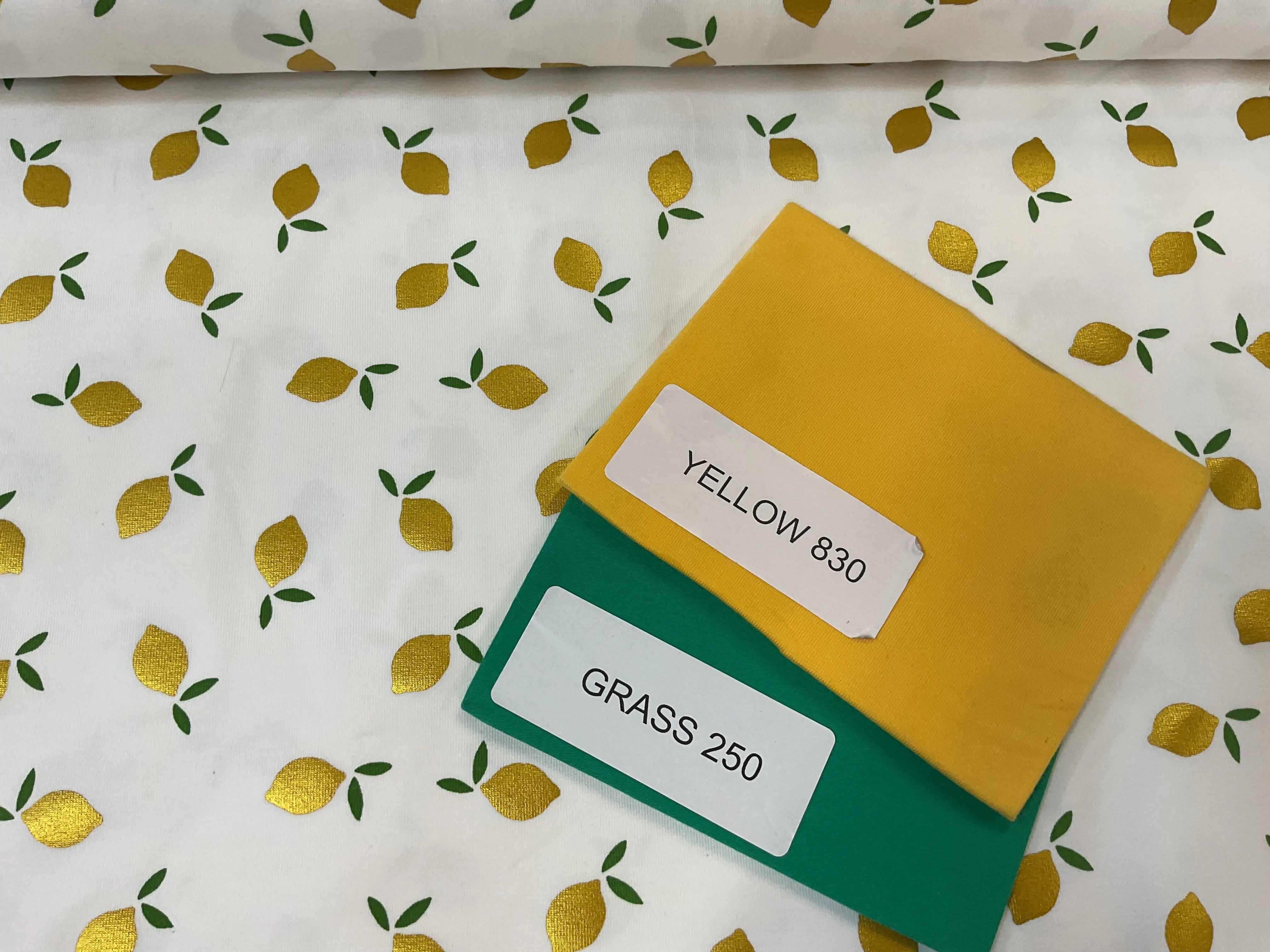 Foil Lemons Cotton Jersey