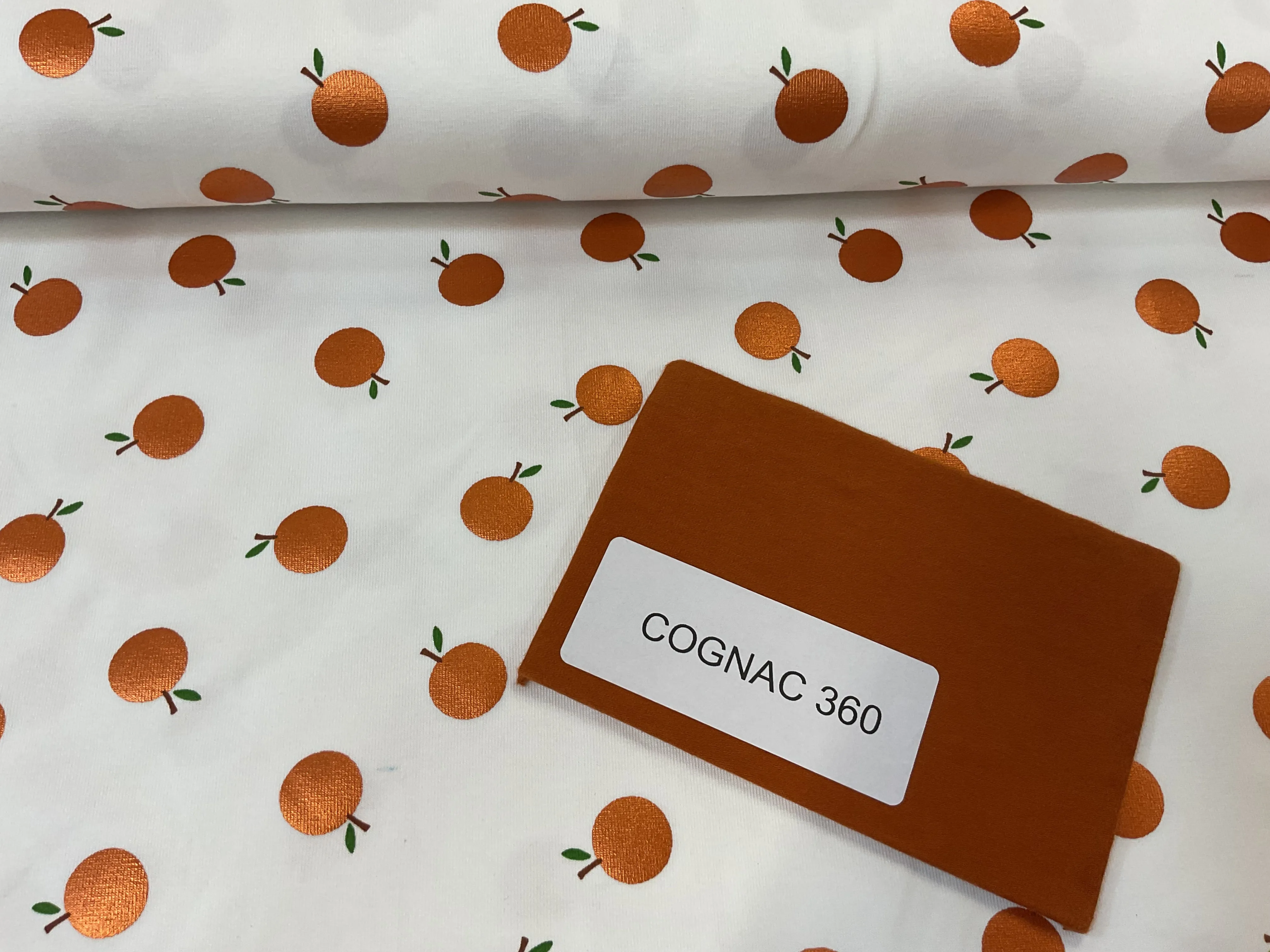 Foil Oranges Cotton Jersey