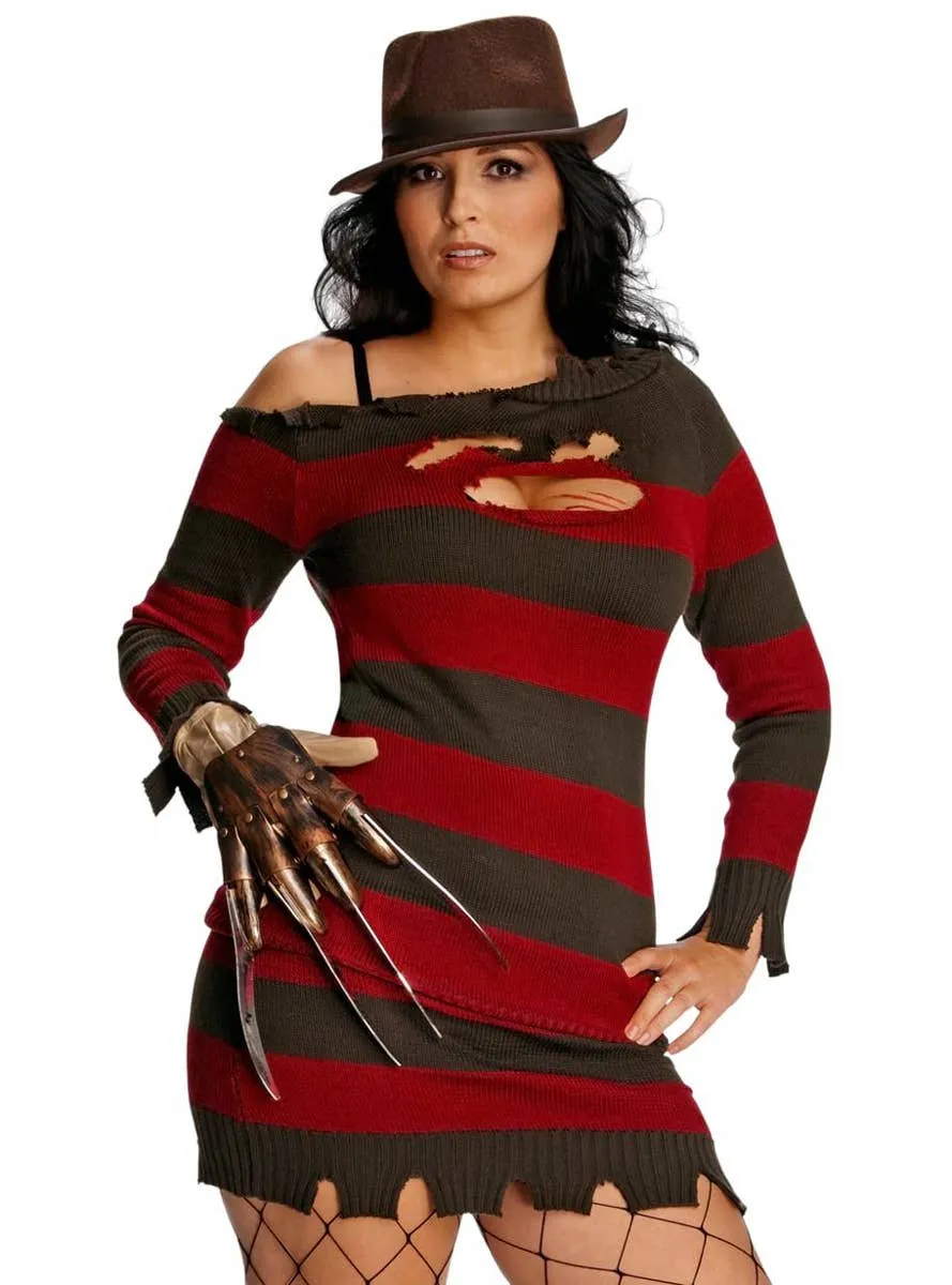 Freddy Krueger Womens Plus Size Halloween Costume