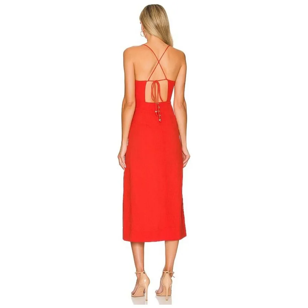 Free People NWT Francesca Midi Dress in Tangerine Tango - Size XS