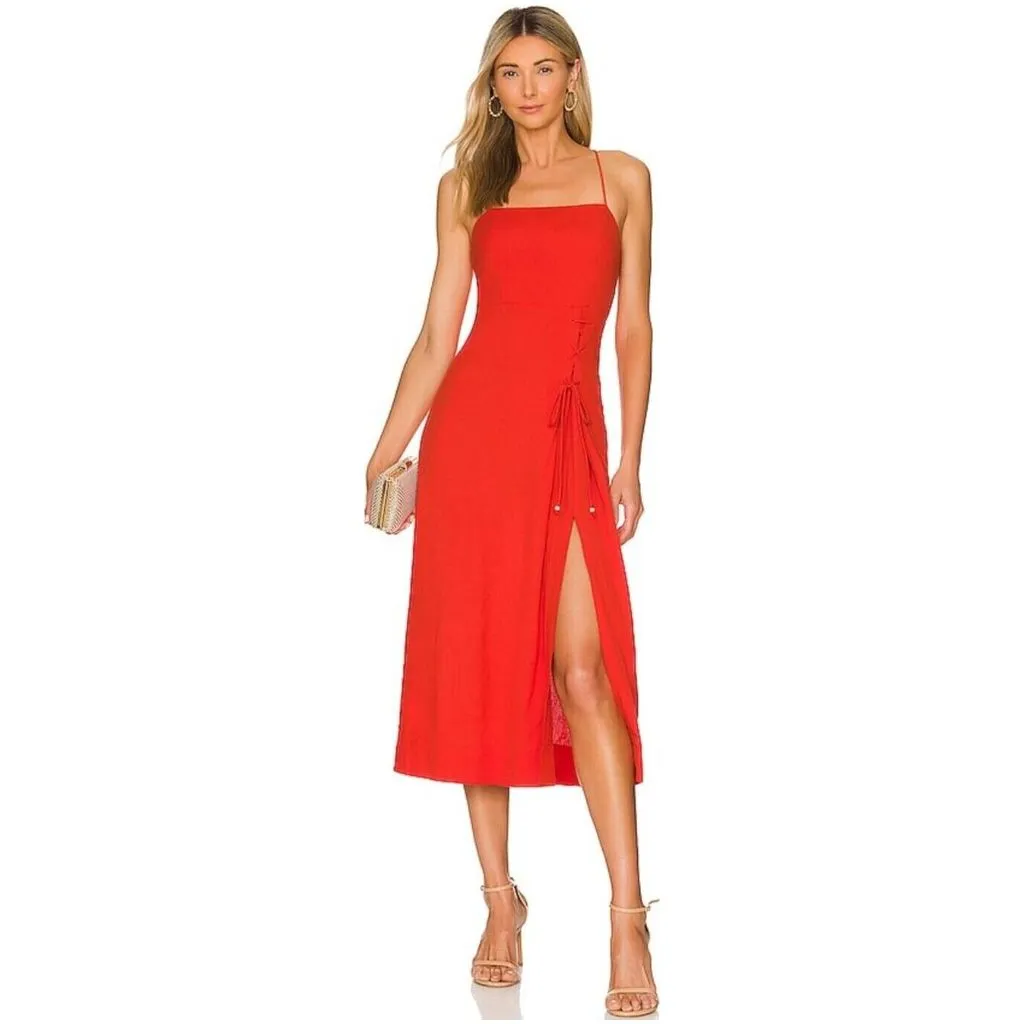 Free People NWT Francesca Midi Dress in Tangerine Tango - Size XS