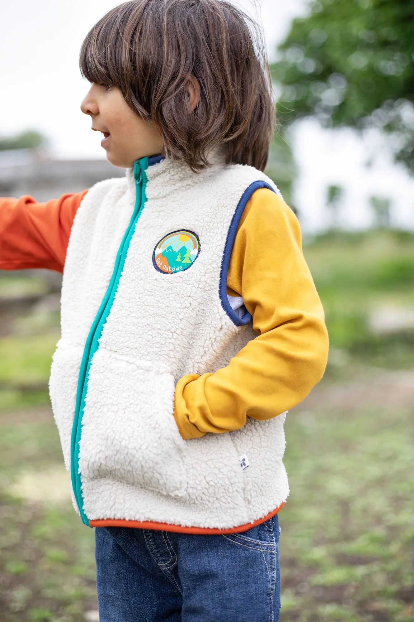 Frugi Bude Borg Gilet Moon