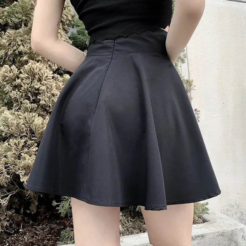 Funki Buys | Skirts | Women's Punk Lace Up Pleated Mini Skirts