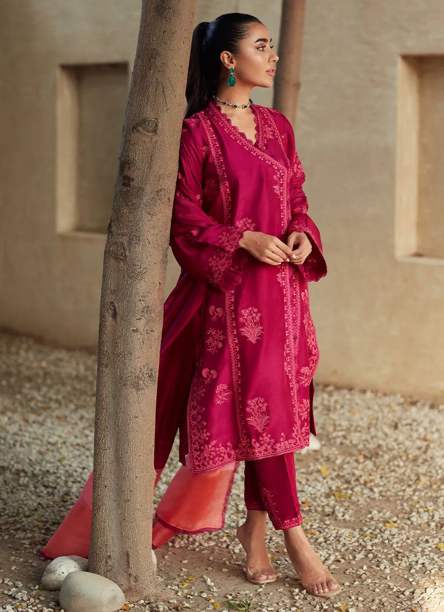 Gaelle Magenta Shirt and Dupatta