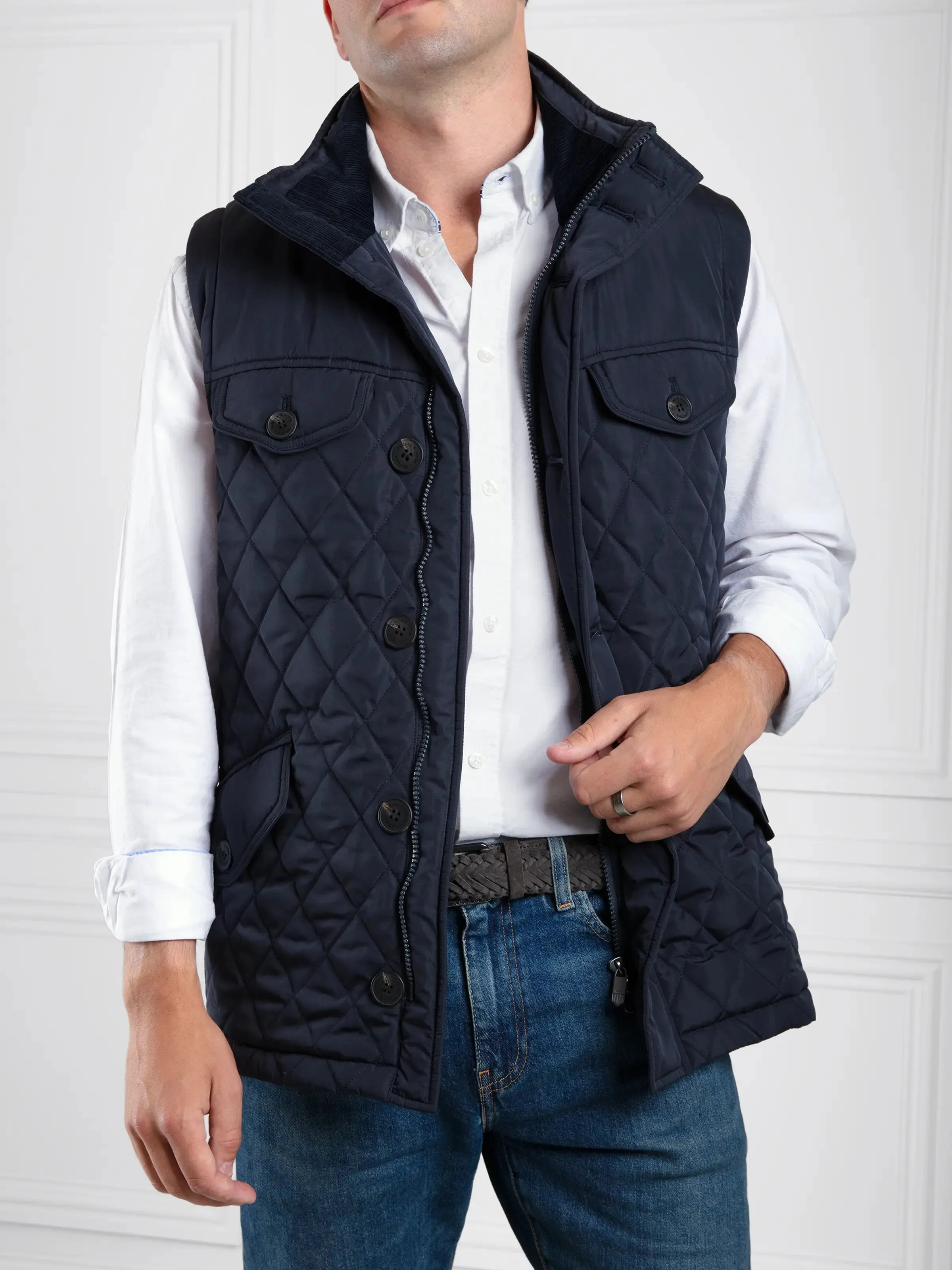 George Quilted Gilet - Navy