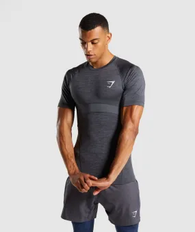 Gymshark Element  Baselayer T-Shirt - Black Marl/White