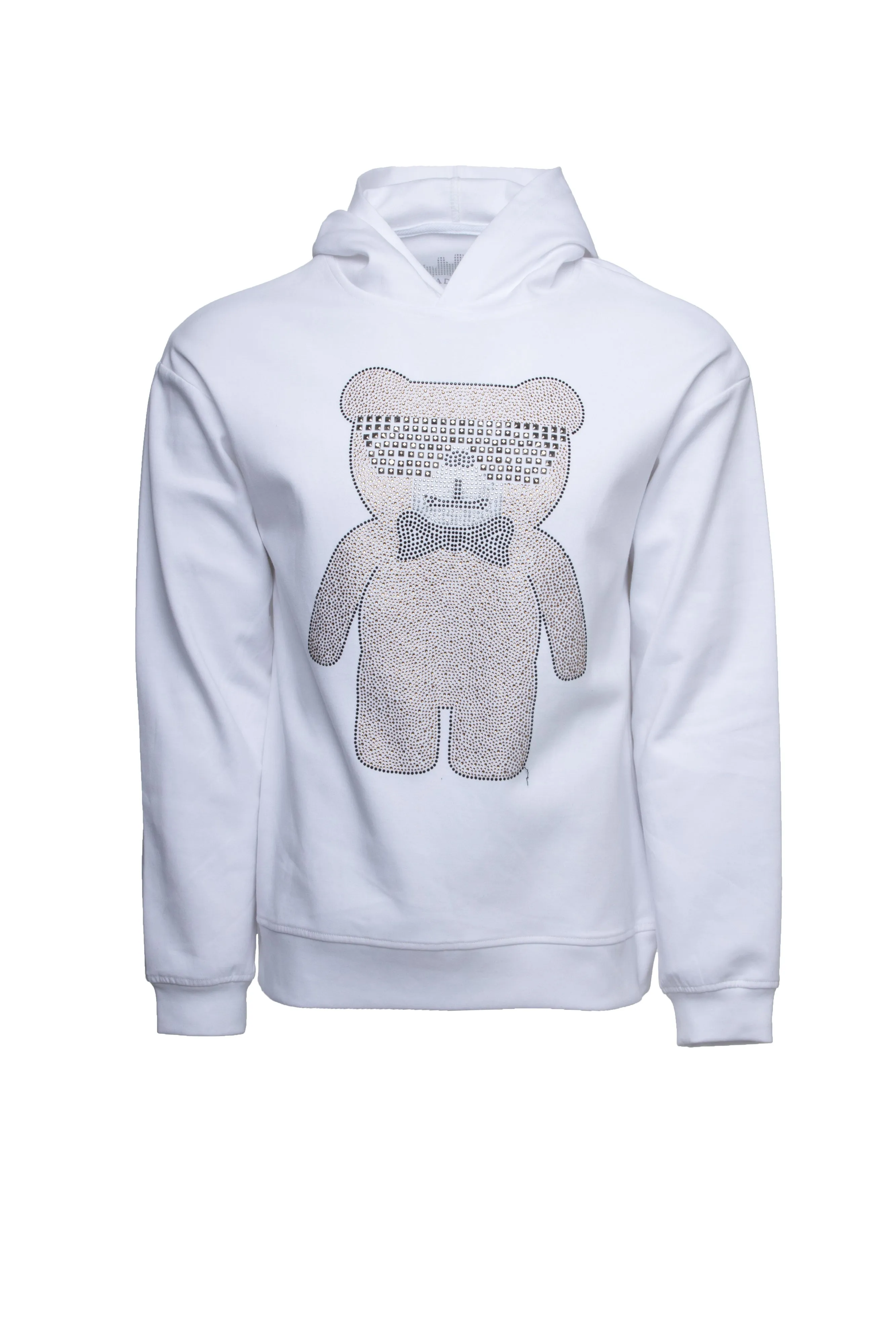 Heads or Tails Men's Bling Rhinestone Bear Midweight Hoodie