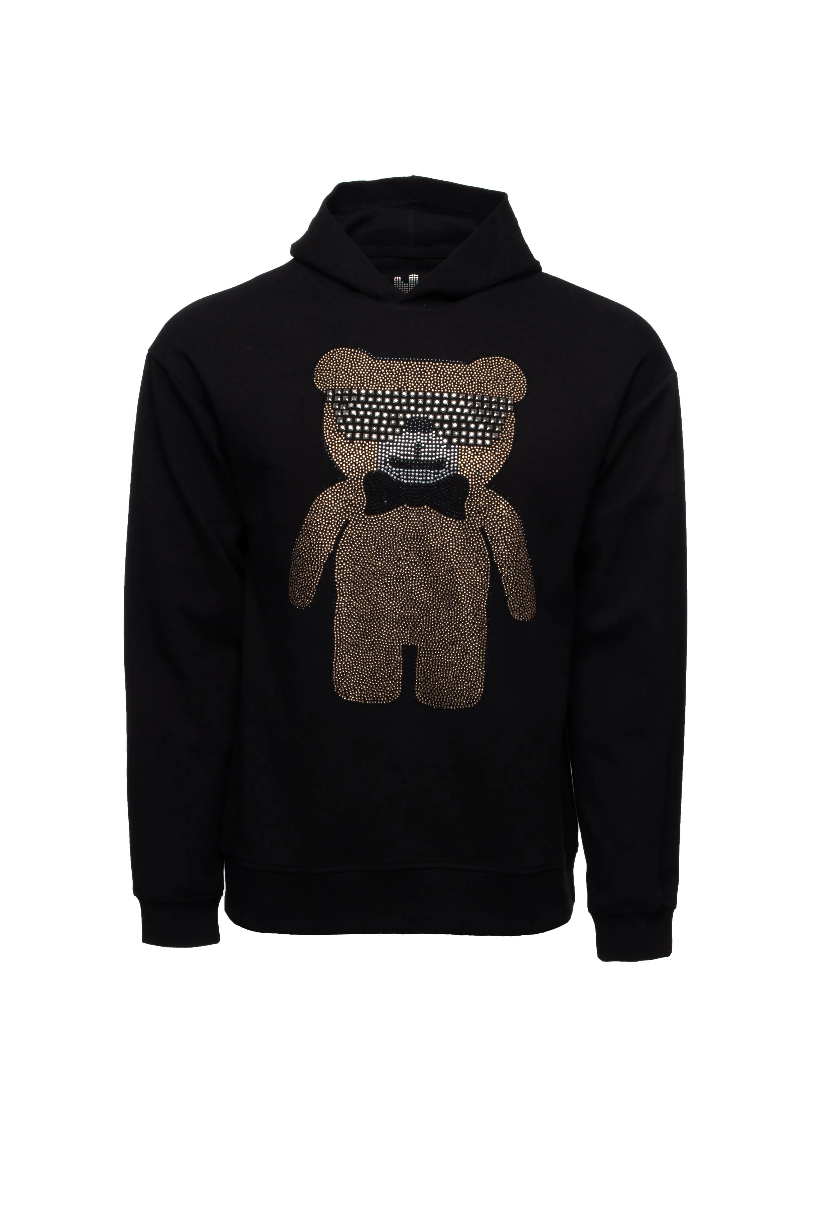 Heads or Tails Men's Bling Rhinestone Bear Midweight Hoodie