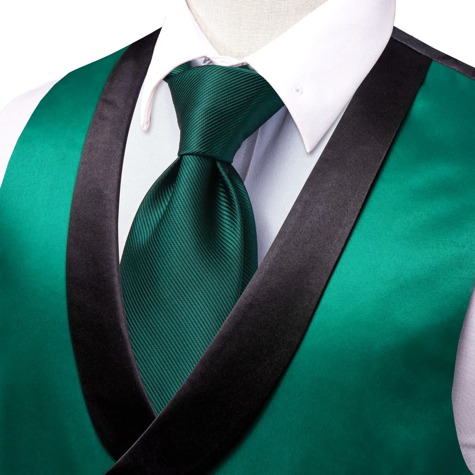 Hi-Tie Sacramento State Green Double Breasted Black Shawl Lapel Vest