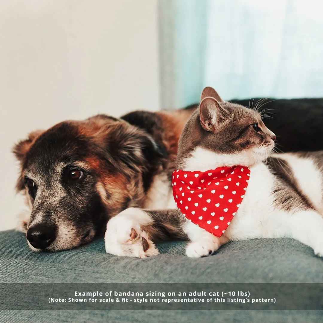 Holiday Cat Bandana - "Glittering Garland" - Mint Vintage Christmas Bandana for Cat   Small Dog / Slide-On Over the Collar Bandana