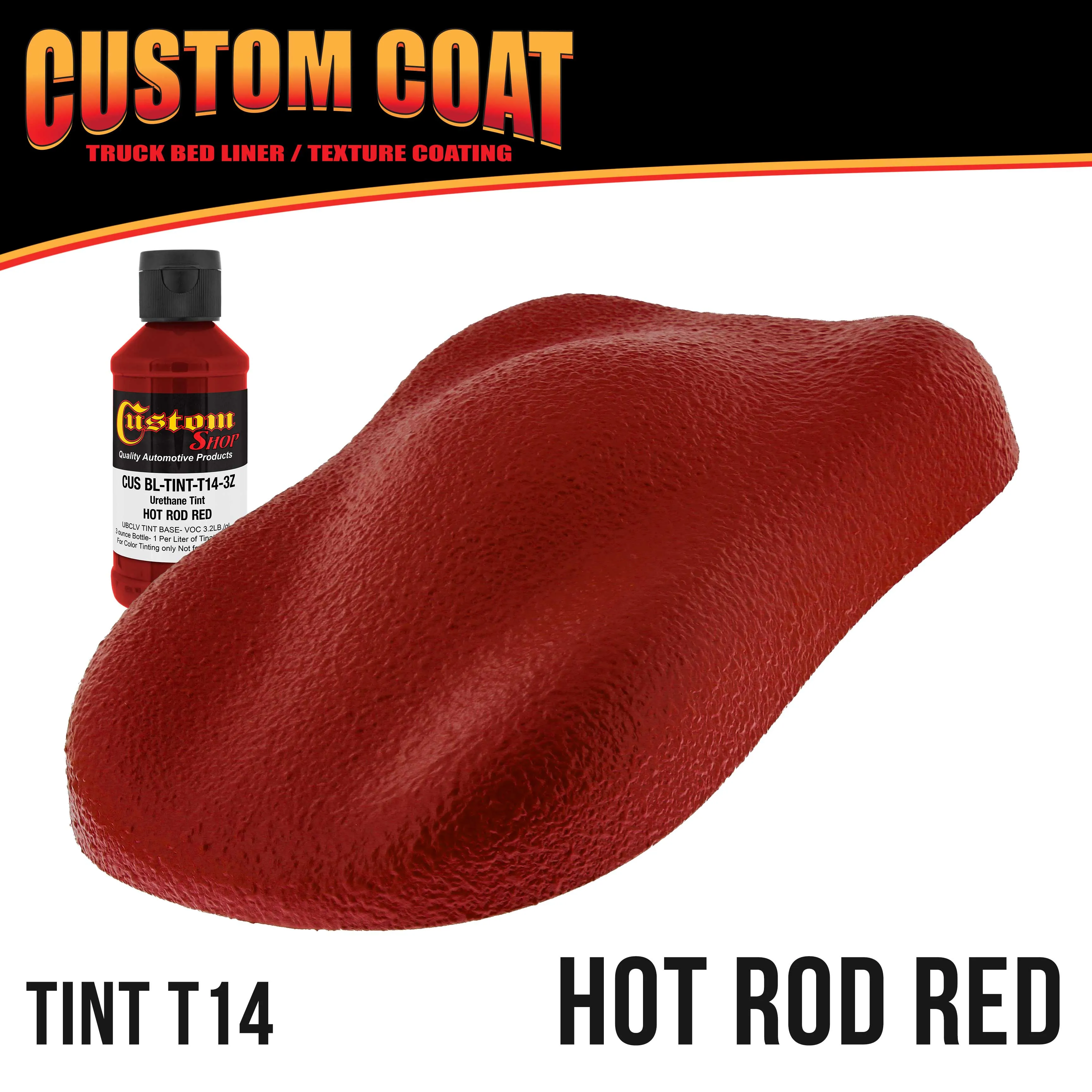 Hot Rod Red 1 Gallon Urethane Roll-On, Brush-On or Spray-On Truck Bed Liner Kit with Roller and Brush Applicator Kit - Textured Protective Coating