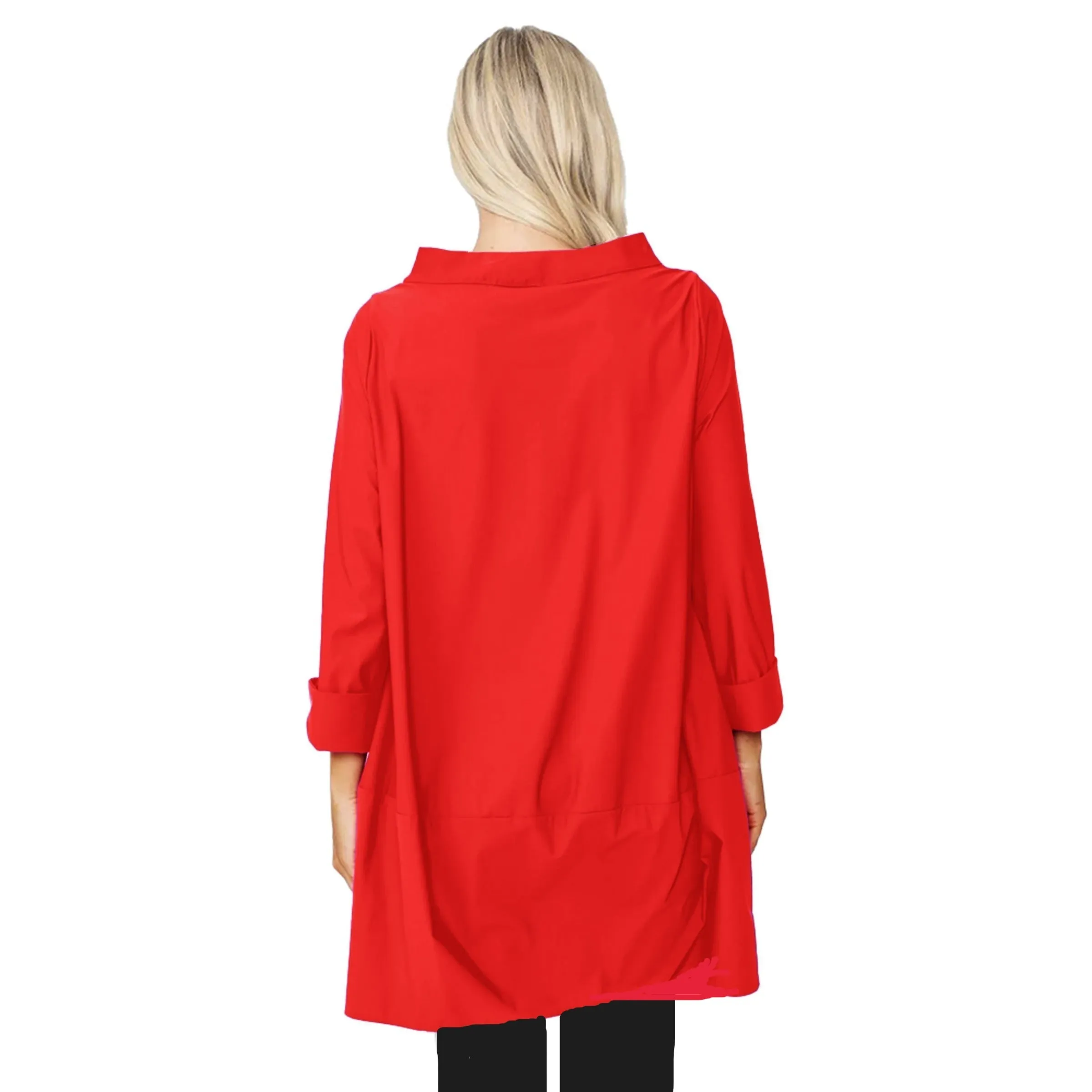 IC Collection Funnel-Neck Tunic in Red - 3226T-RD