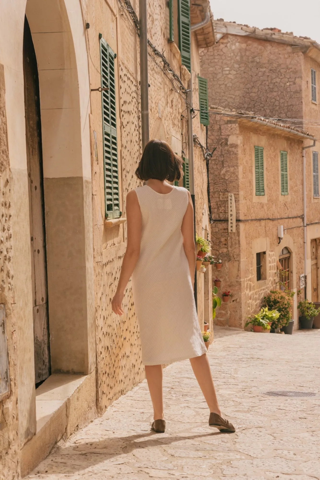 Ines Slip Midi Linen Dress