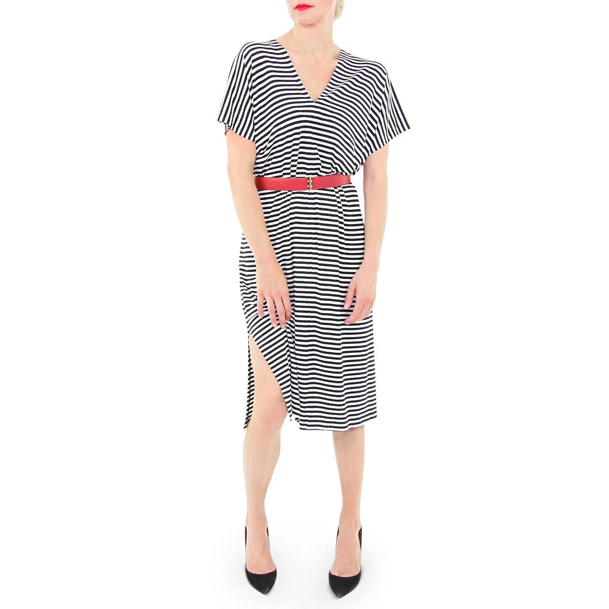 Iselin Dress - Black & White Stripe