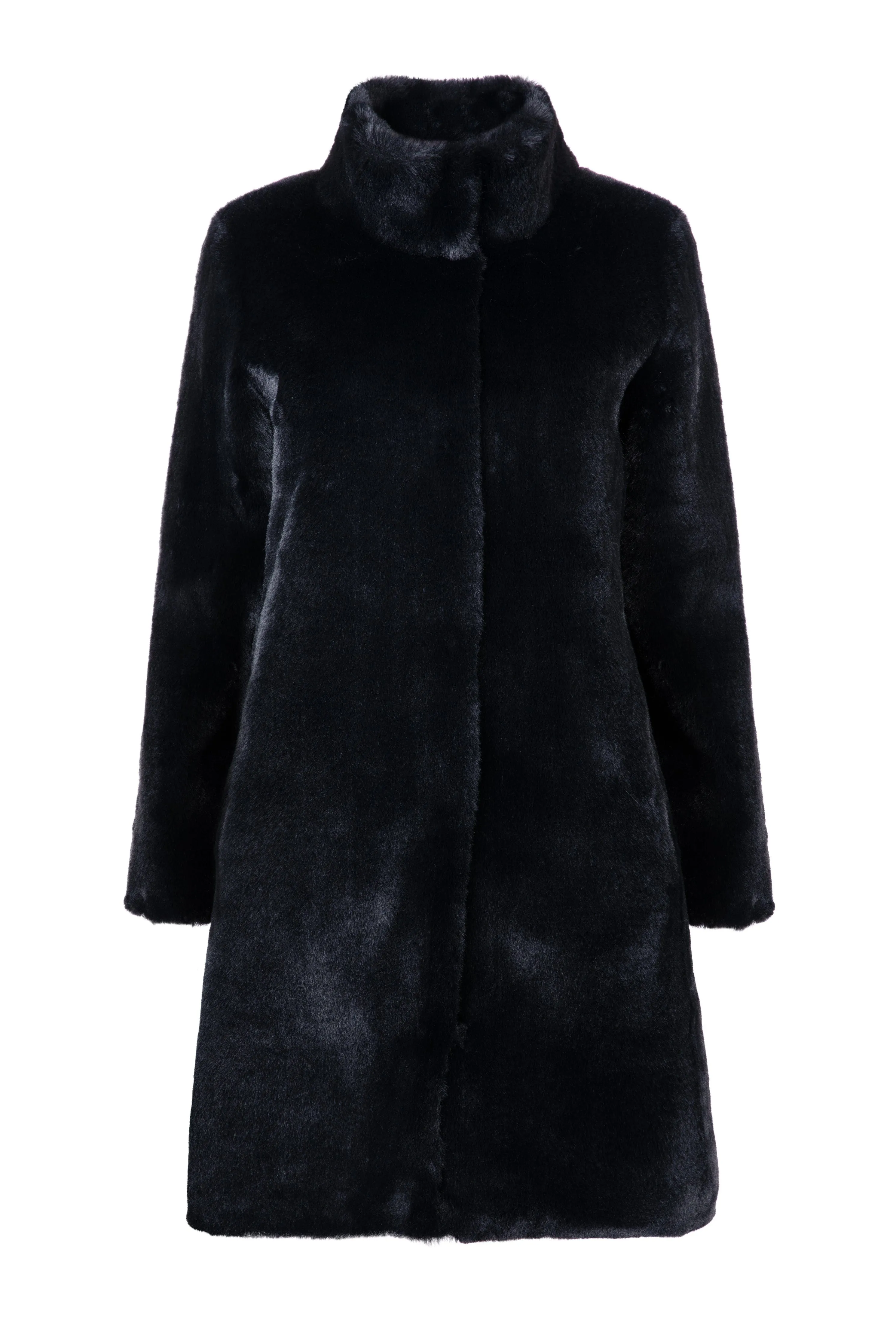 Jackie Recycled Vegan Faux Fur Shearling Coat | Black