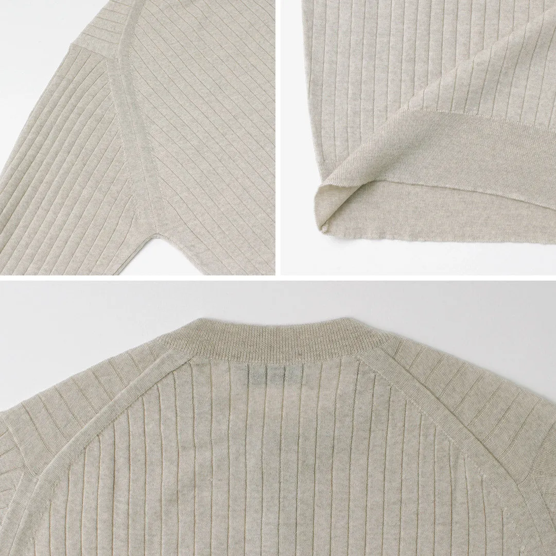 JOHN SMEDLEY / A4713 30G Henry Neck Ribbed Sweater