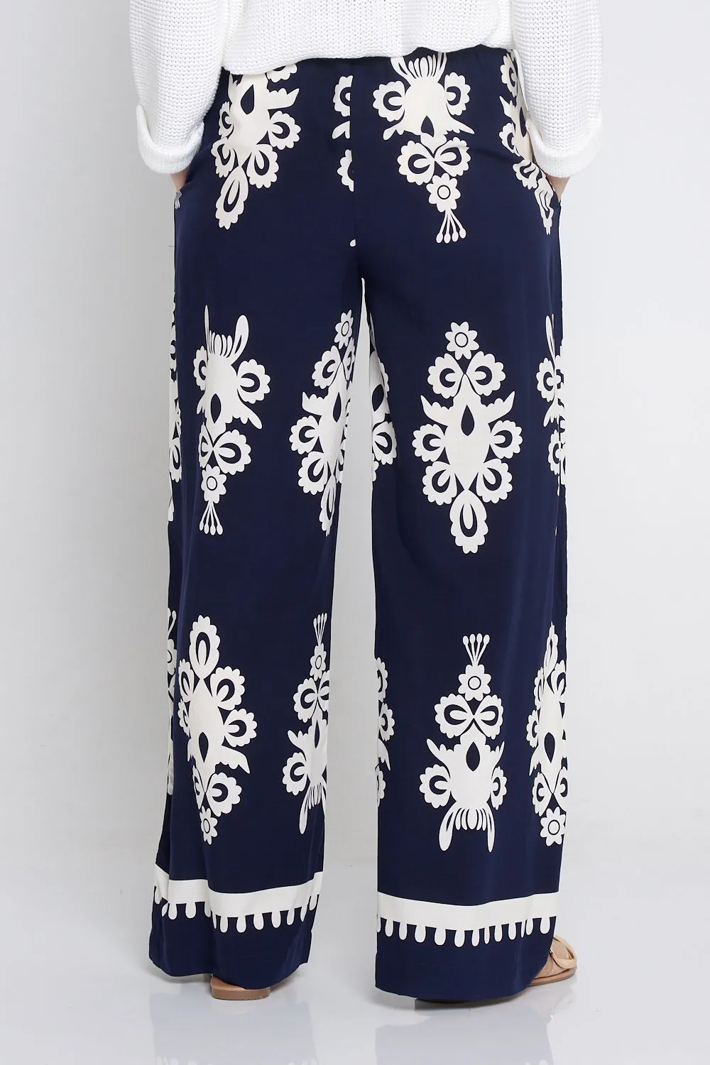 Karishma Pants - Navy/White