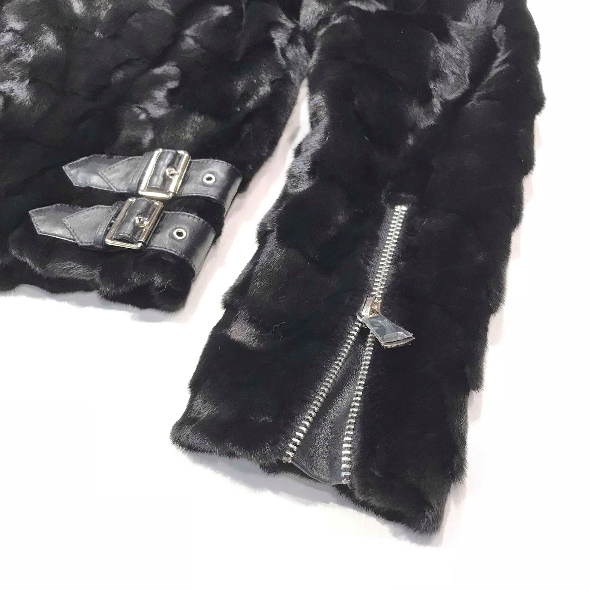 Kashani Mink Oversized Fox Fur Collar Coat