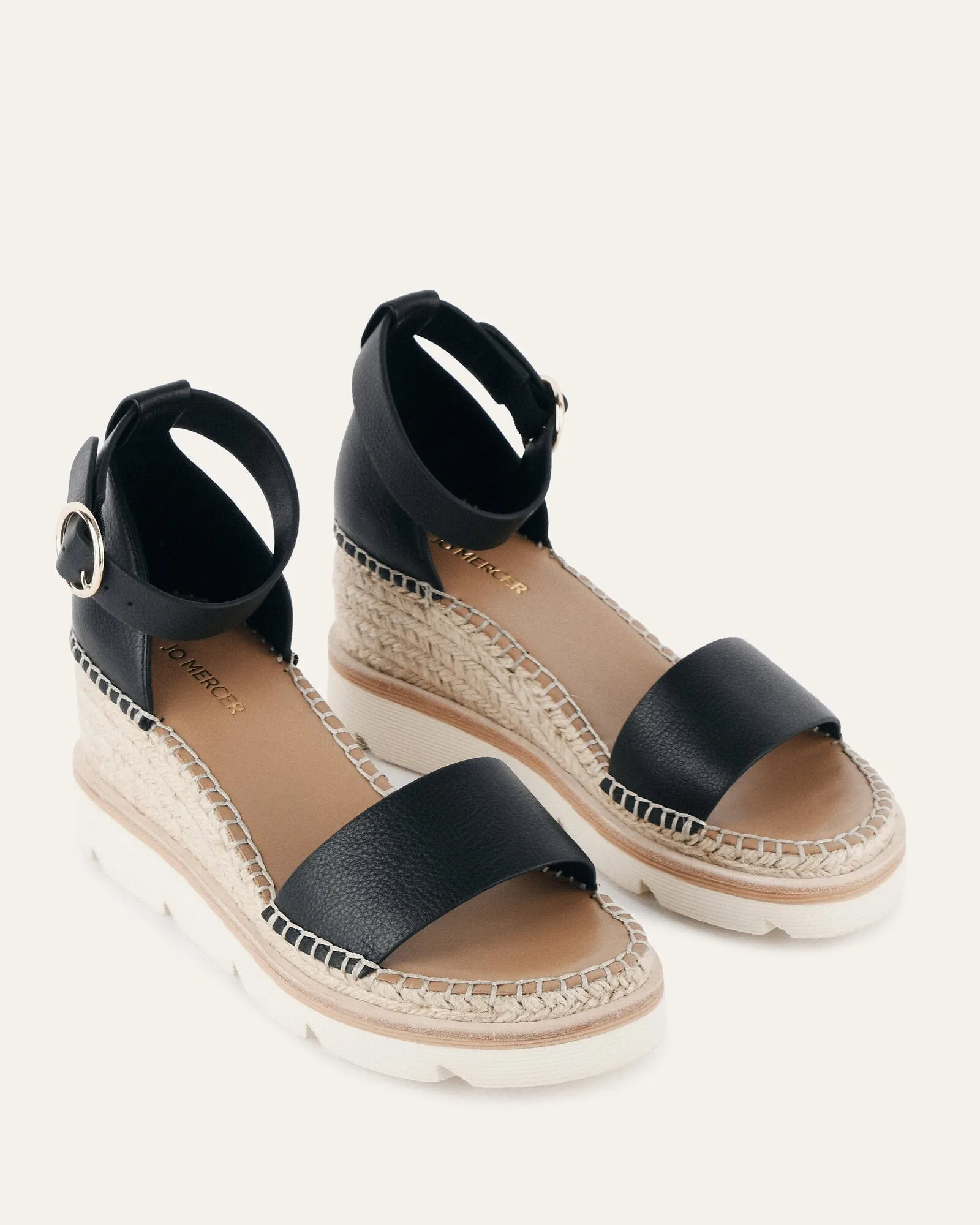 KELLY MID HEEL WEDGES BLACK WHITE