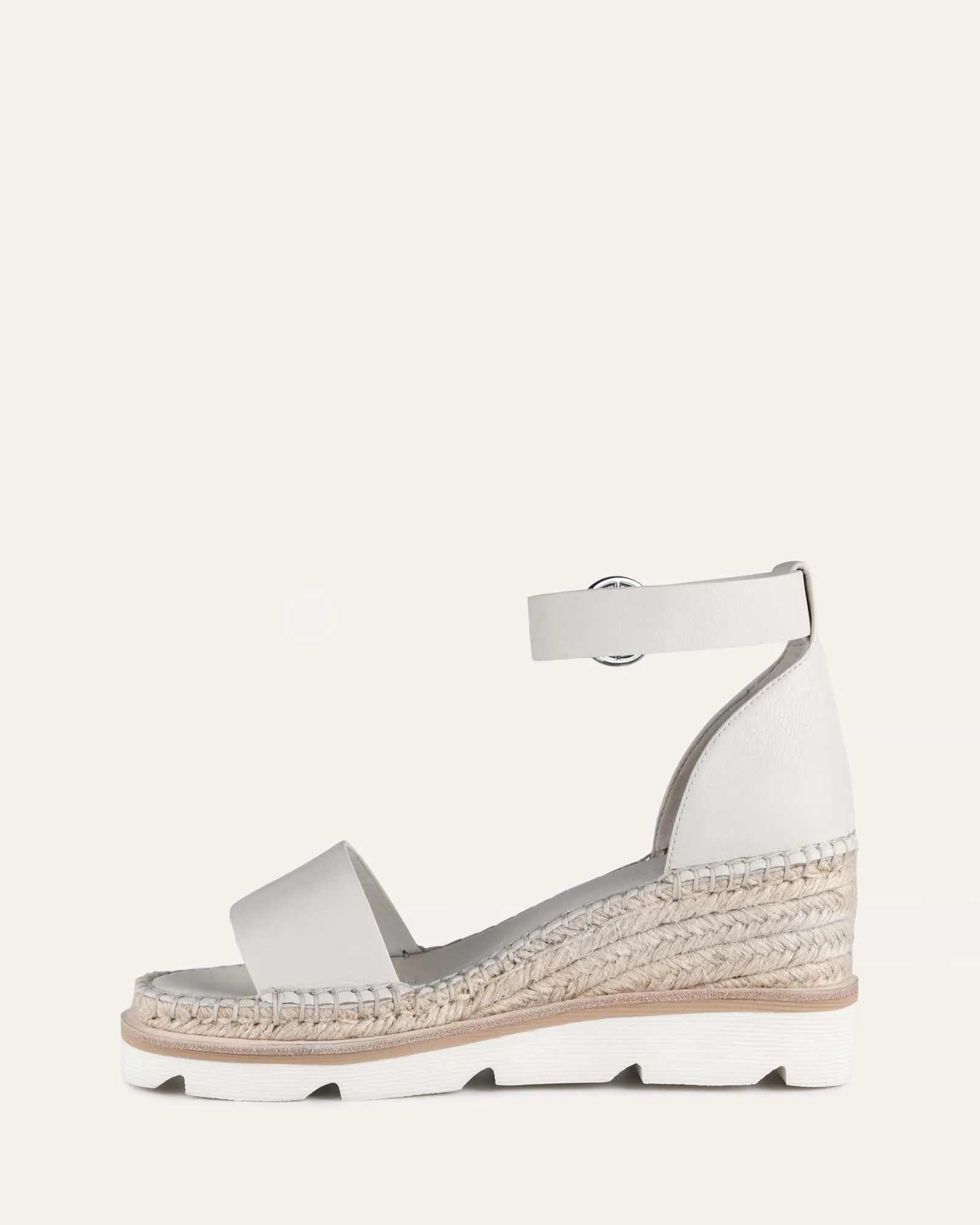 KELLY MID HEEL WEDGES BONE LEATHER