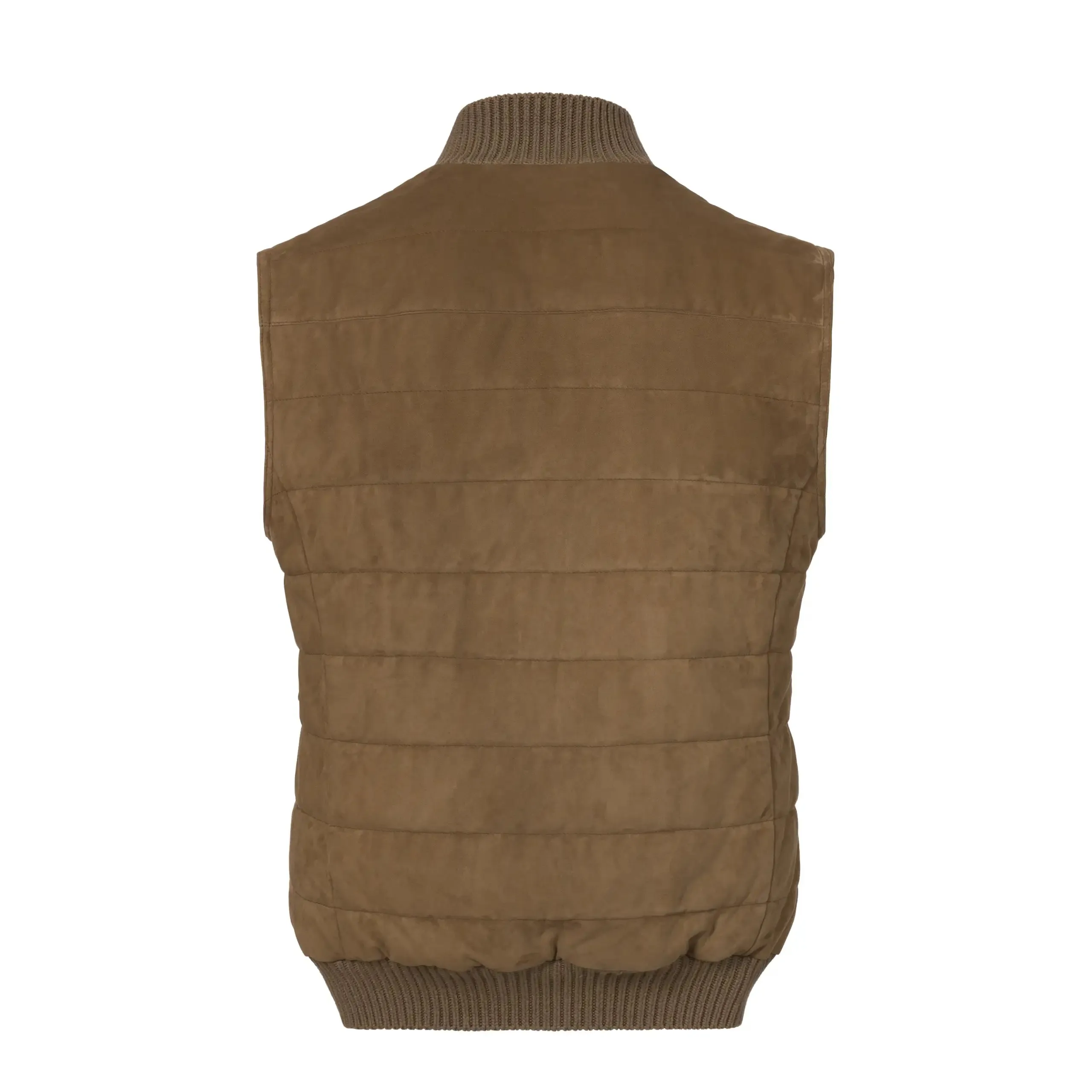 Leather Gilet in Taupe