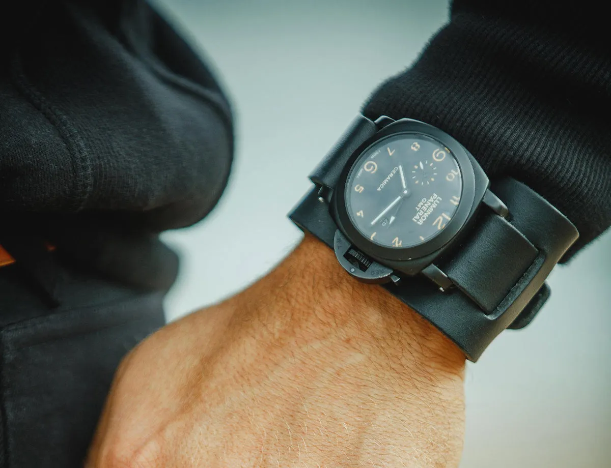 Leather Watch / Wrist Cuff Black