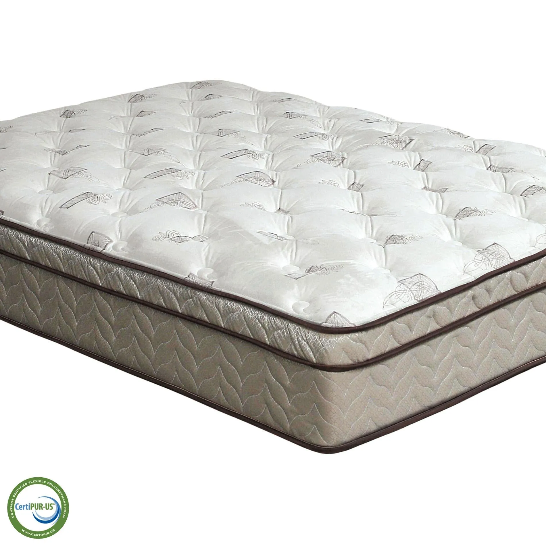 Lilium White/Brown 13" Euro Pillow Top Mattress, Full