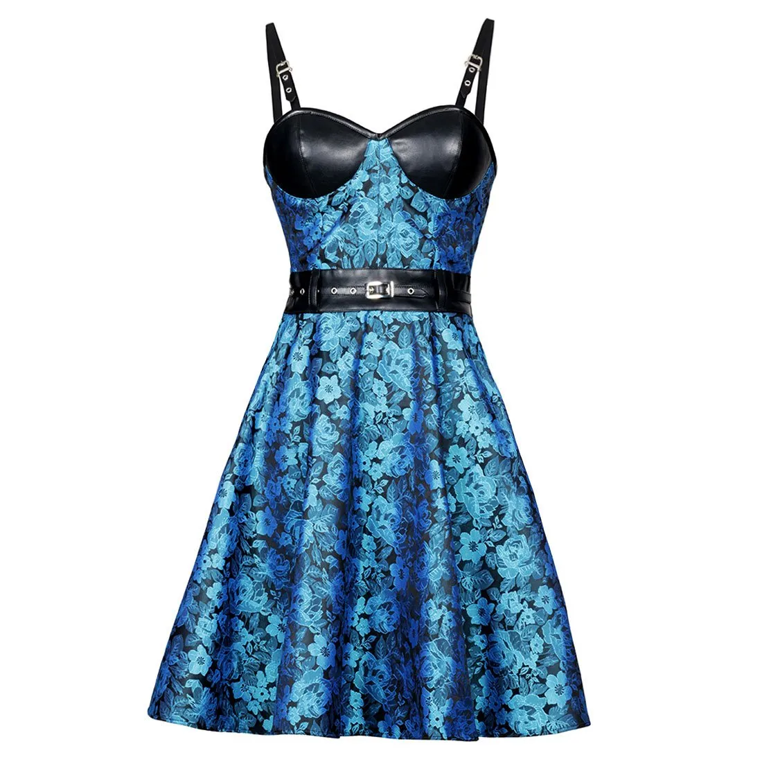 Lissandra  Blue/Black Bustier Short Dress