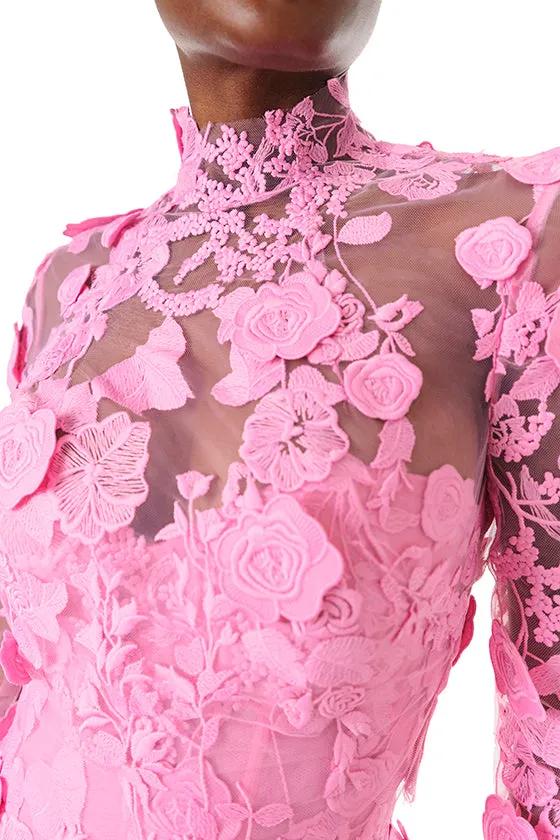 Long Sleeve Pink Lace Jacket