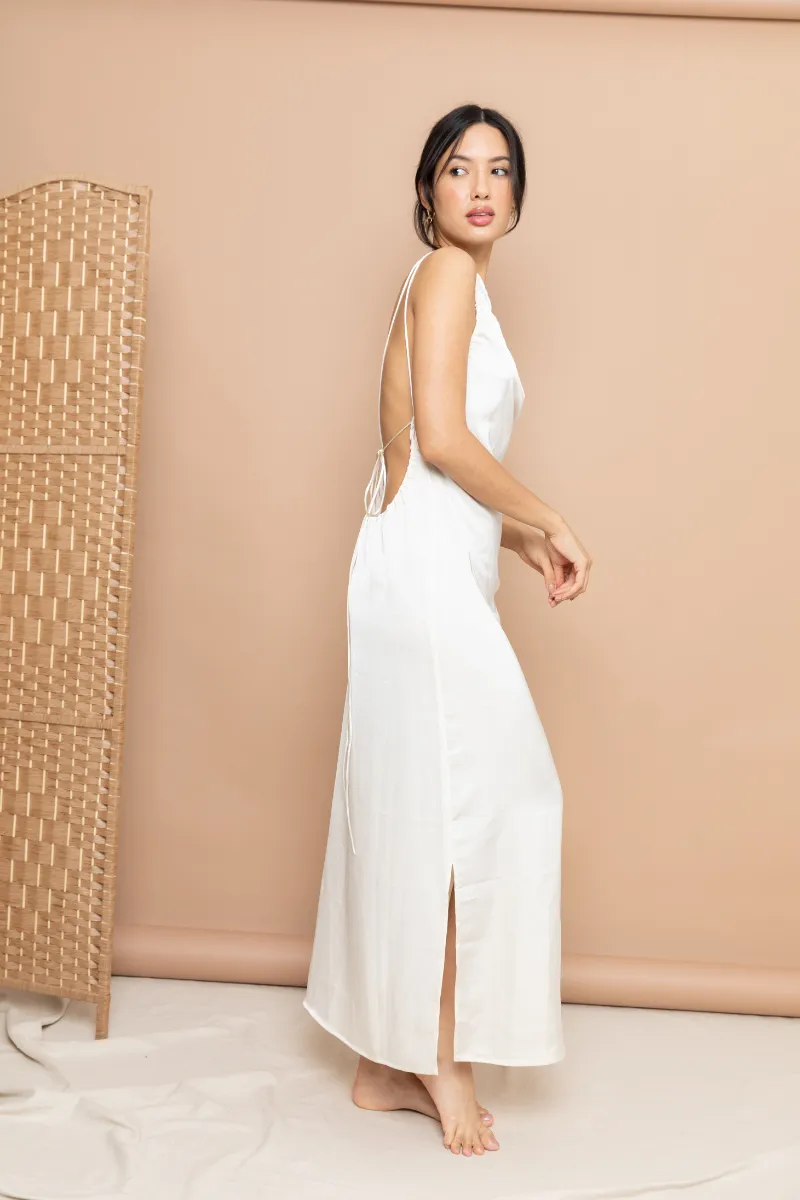 Luxury Satin Slip Dress - Ivory