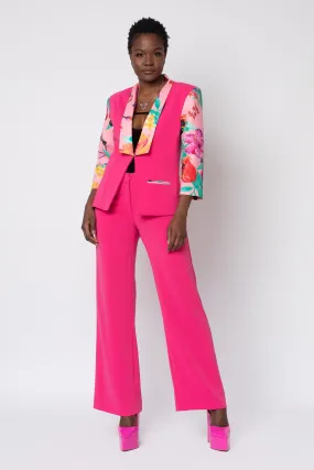 MADE TO ORDER: Raspberry Ackee Print Combo Neoprene Tuxedo Jacket